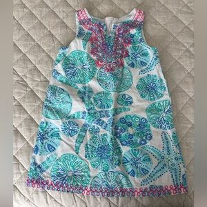 Lilly Pulitzer Blue and Pink Embroidered Dress